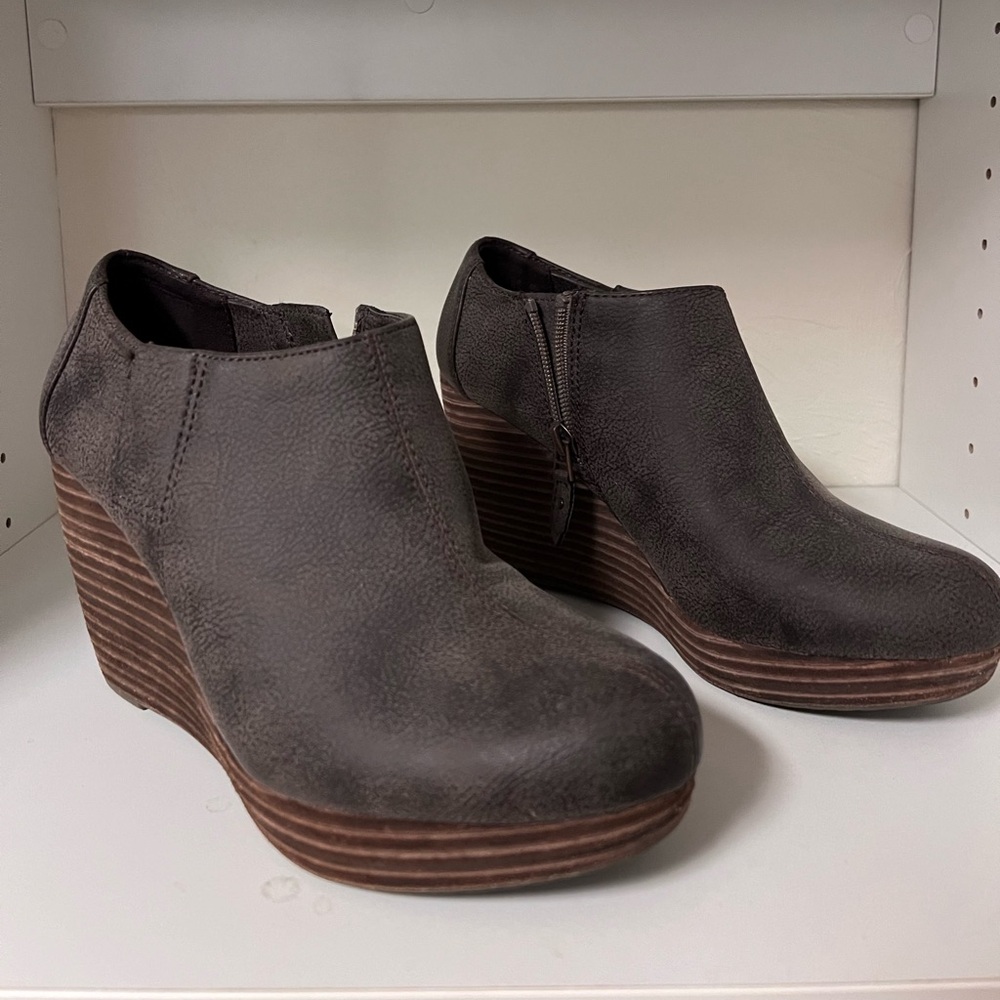 Wedge ankle booties, worn a couple times. 7.5 US Women’s